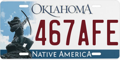 OK license plate 467AFE