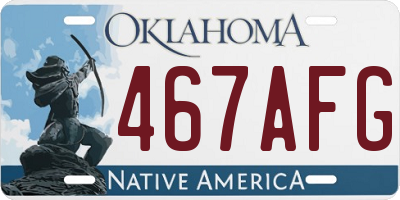 OK license plate 467AFG