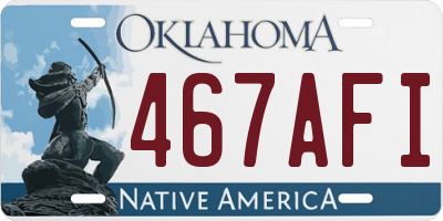OK license plate 467AFI