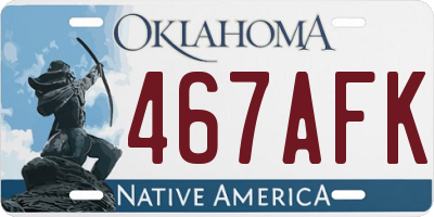 OK license plate 467AFK