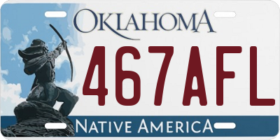 OK license plate 467AFL