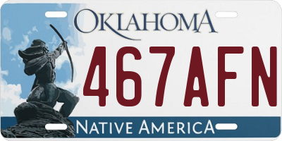 OK license plate 467AFN