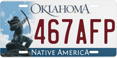 OK license plate 467AFP