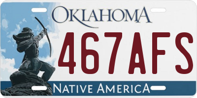 OK license plate 467AFS