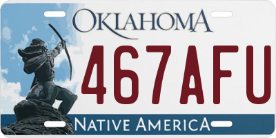 OK license plate 467AFU