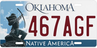 OK license plate 467AGF