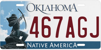OK license plate 467AGJ
