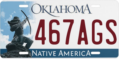 OK license plate 467AGS