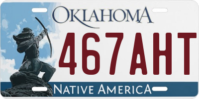 OK license plate 467AHT