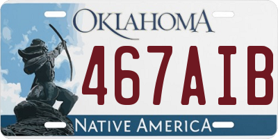 OK license plate 467AIB