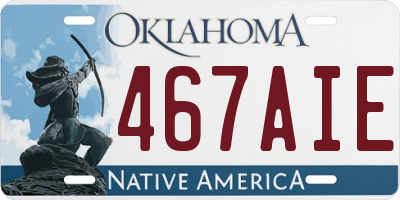 OK license plate 467AIE