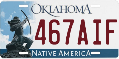 OK license plate 467AIF