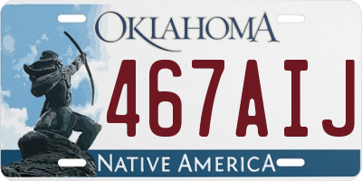 OK license plate 467AIJ