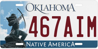 OK license plate 467AIM
