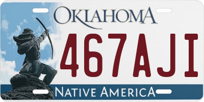 OK license plate 467AJI