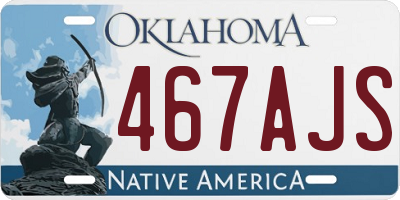 OK license plate 467AJS