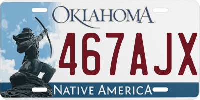 OK license plate 467AJX
