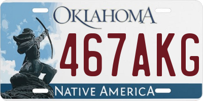 OK license plate 467AKG