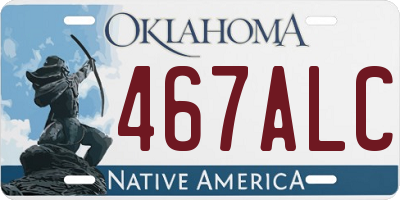 OK license plate 467ALC