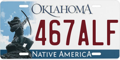 OK license plate 467ALF
