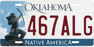OK license plate 467ALG