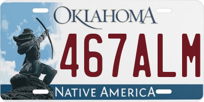 OK license plate 467ALM