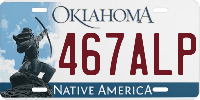 OK license plate 467ALP