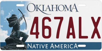 OK license plate 467ALX