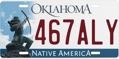 OK license plate 467ALY