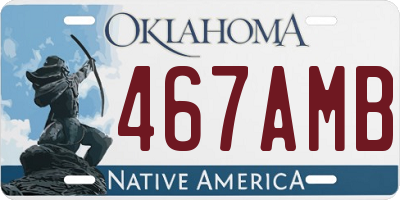 OK license plate 467AMB