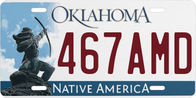 OK license plate 467AMD