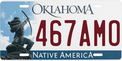 OK license plate 467AMO