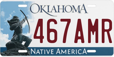 OK license plate 467AMR