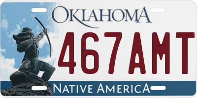 OK license plate 467AMT