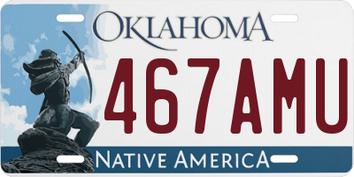 OK license plate 467AMU