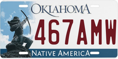 OK license plate 467AMW