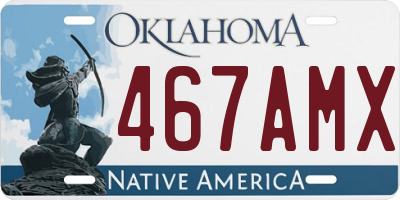 OK license plate 467AMX