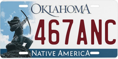 OK license plate 467ANC