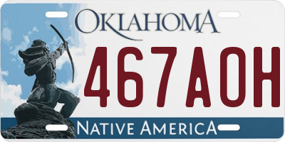 OK license plate 467AOH