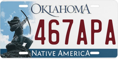 OK license plate 467APA