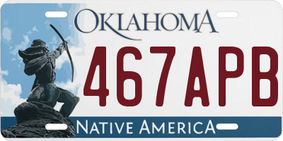 OK license plate 467APB