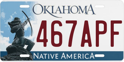 OK license plate 467APF