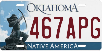 OK license plate 467APG
