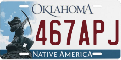 OK license plate 467APJ