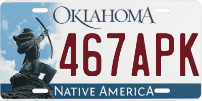 OK license plate 467APK