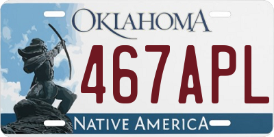OK license plate 467APL