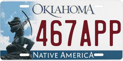 OK license plate 467APP