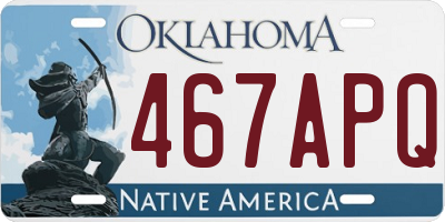 OK license plate 467APQ