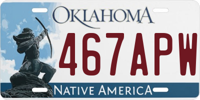OK license plate 467APW