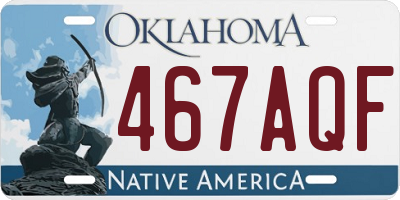 OK license plate 467AQF